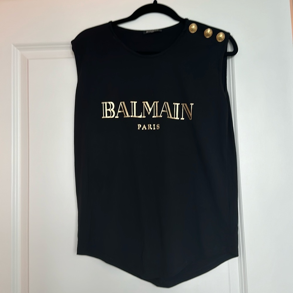 Balmain black tank top. Worn once. Size 38